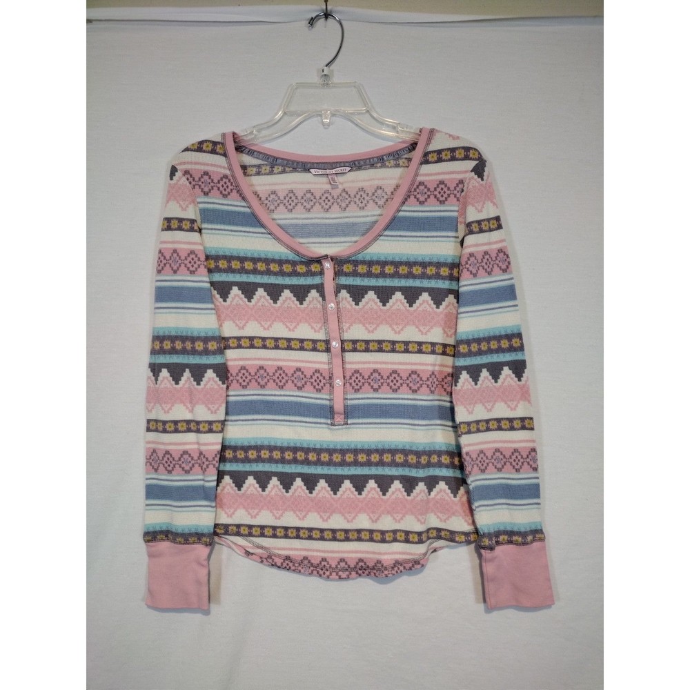 Victoria Secret Pajama Set Size Medium Aztec Print Pink